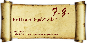 Fritsch Győző névjegykártya